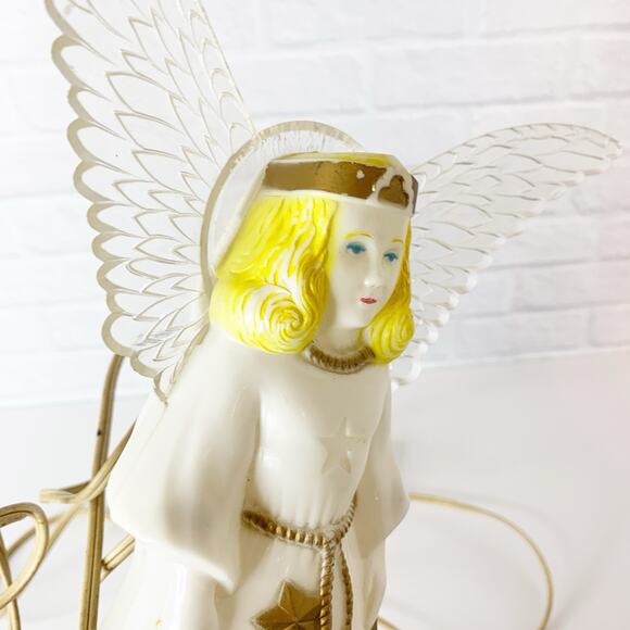 Vintage 1950 PARAMOUNT Plastic Lightup CHRISTMAS Angel Tree Topper Blowmold Rare - Picture 9 of 10